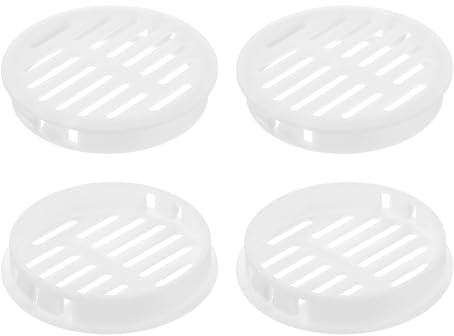 QUARKZMAN 8Pcs Grille de Ventilation Ronde en Plastique, Diamètre Encastrement 60mm Hauteur 11.3mm Grille d'aération, Bouches d'aération pour Armoire Plafond Mur Fenêtre Radiateur, Blanc