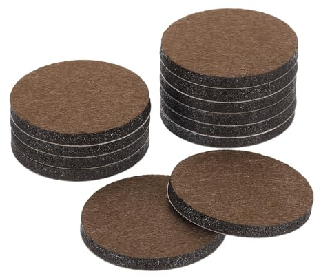 uxcell Furniture Pads, 12Pcs 2 - Round Self Adhesive Felt Furniture Pads, Floor Protectors for Furniture Feet Chairs Legs Hardwood Floors (Brown)