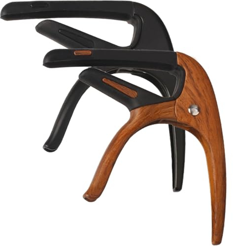 Guitar Capo for Acoustic and Electric Guitars 2 Packs Capo guitar accessories with 5 Picks (Black-Wood Grain)