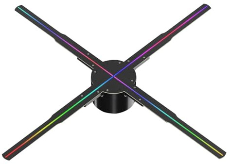 Proiettore olografico 3D da 50 cm/19,7 pollici, schermo for ventilatore for decorazioni natalizie for ristoranti, bar, insegne pubblicitarie olografiche a LED Esposizione pubblicitaria del festival