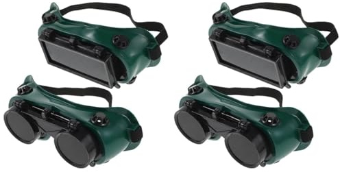 Gatuida 4pcs Welding Goggles: Welding Safety Glasses Flip-up Cutting Torch Protective Glasses Eye Protection Work Eyewear with Adjustable Headband Eye Shield for Me Women