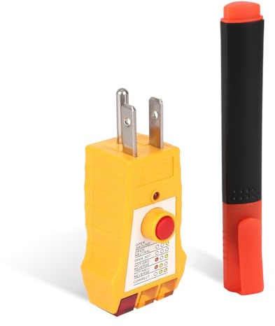Grounding Tester Kit, GFCI Inspection Socket Tester with Conductivity Test Pen Outlet Continuity Testing Tool for Mat Pads Sheets Pillow Cases Blankets Wristband (US Standard Outlet)