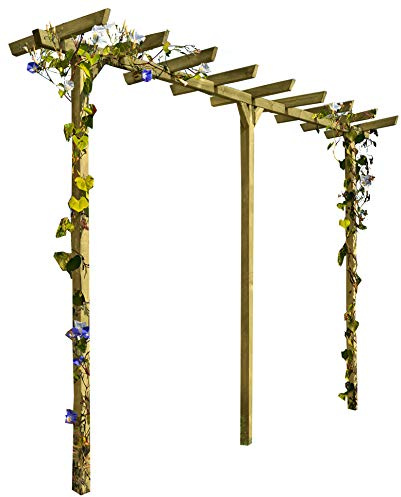 Gartenpirat Pergola 450 cm aus Kiefer kesseldruckimprägniert | Holzpergola Bausatz mit 7x7 cm Pfosten | Torbogen & Rankhilfe für Rosen und Kletterpflanzen