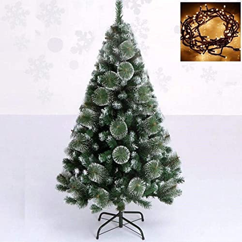 SD Arbol de Navidad Verde Nieve 210 cm Pino nevado + 100 Luces LED