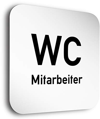 Aluminium- Türschilder der Extraklasse! • Mitarbeiter • Toilettenschild in der Größe 150 x 150 mm • oberflächenveredeltes Aluminium