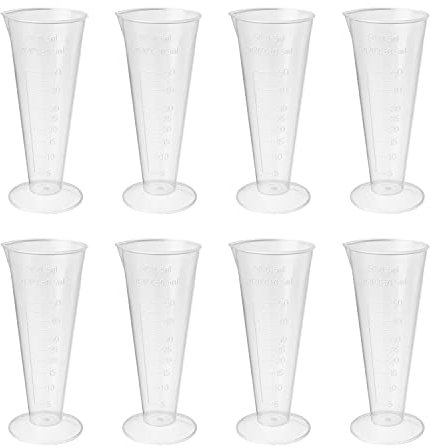 Othmro 8Unidades Vaso Medidor Plastico, Medidor Cocina, Capacidad 50ml, Jarra Medidora Plastico, Vasos Medidores de Laboratori, Tazas de Medir sin Asas para Cocina y Proyecto de Bricolaje