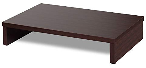 Bestier Rehausseur de moniteur en bois, Rehausseur PC pour bureau, Support pour moniteur/TV, Support pour ordinateur portable de bureau, Rehausseur de bureau en bois P2, Marron, 15,7 pouces