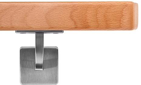 Handlauf Holzhandlauf VKT 42 x 42 mm Wandhandlauf Buche leicht gedämpft Halter eckig 140 cm 2 Halter