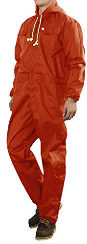 Oralidera Herren Baumwolle Arbeitsoverall mit Kapuze Maleroverall mit vielen Taschen Mechanisch Handwerker Jumpsuit Arbeitskleidung