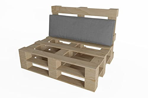 chilly pilley Palettenkissen Palettenauflage Palettenpolster Sitzkissen Rückenlehne Kaltschaum Schaumflocken Füllung viele Größen und Farben (Rückenkissen 120x40x12cm, Grau)