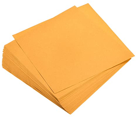 sourcing map Origami Papier Beidseitig Fluoreszierend Orange 5,9x5,9 Viereckig DIY 50 Blatt