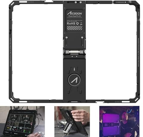 Accsoon Power Cage Pro - Para iPad Pro de 12,9 pulgadas (Gen 3, 4, 5, 6) para cámaras réflex réflex sin espejo y kit de pantalla de red Komodo.