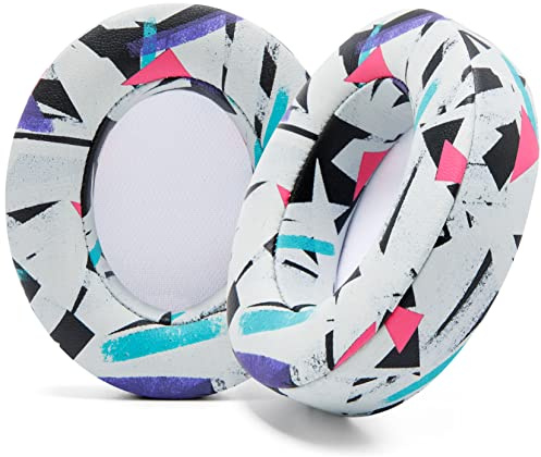 WC PadZ Studio 2 & 3 - Ear Pads for Beats Studio 2, 3 Wired & Wireless | Made by Wicked Cushions | Does NOT Fit Beats Solo (B0501, B0500). PU Leather, Enhanced Foam & Stronger Adhesive | 90's White
