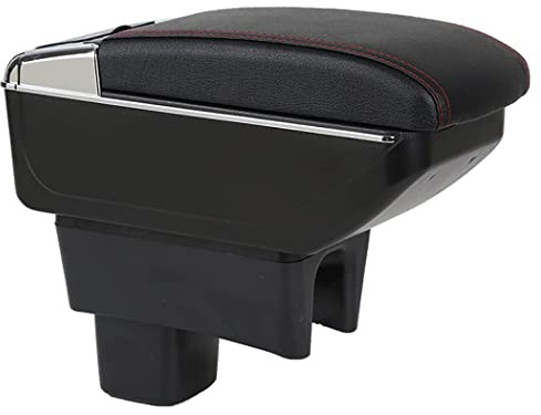 OYHCM Auto Mittelarmlehne für Suzuki Swift 2005-2026,mit Getränkehalter | Passend für Suzuki Swift Armlehne,Klappbarer Getränkehalter,Doppelter Stauraum,PU-Leder,Montage ohne Bohren