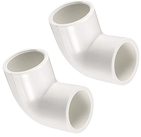 QUARKZMAN PVC Conector Codo de 90 Grados 20mm ID 2pcs | para Tubería de Agua, DWV Conector de Tubería de Acoplamiento, Kit de Accesorios de Plomería PVC, Blanco