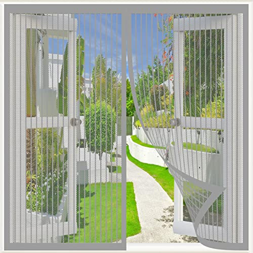 Fliegengitter Fenster Magnet 55 x 50 cm Moskitonetz Dachfenster Fliegenschutzgitter, Moskitonetz Magnetischer Halten Sie Insekten wie Mücken fern für Wohnzimmer Fenster, Grau