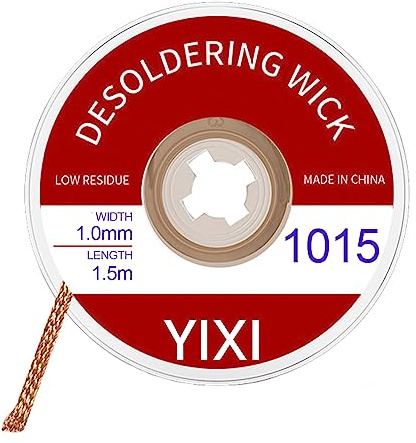 1 Rotoli treccia dissaldante,Filo Dissaldante a Treccia,Treccia di stoppino per saldare,Treccia Dissaldante,Filo Treccia Strumento di Rimozione Saldatura,per Dissaldare(1.0mm*1.5m)