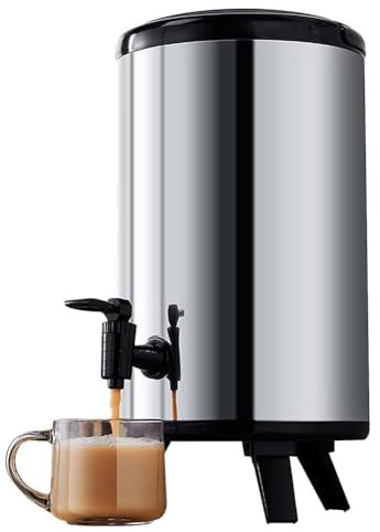 8/10/12L Stainless Steel Insulated Thermal Hot and Cold Beverage Dispenser, with Spigot, Ice Barrel Drink Cooler Water Jug for Tea, Coffee & Milk for Large Crowds, Coffee Dispenser for Any Occasion