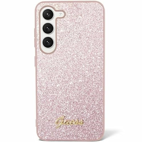 Guess GUHCS24SHGGSHP Hülle für S24 S921 Rosa hardcase Glitter Script