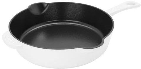 STAUB Fry Pans Cast Iron 8.5-inch Traditional Deep Skillet-White