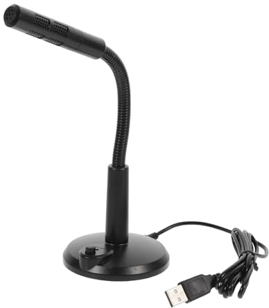 CAXUSD USB Mikrofon für PC aus Aluminiumlegierung mit Verstellbarem Winkel | Halterung und Live Schlichtes Game Streaming Voice Modernes Chat Schwarz , Stabile Design