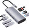 CreaBivotion USB C Hub,8 in 1 Adapter,Laptop Docking Station with HDMI, SD/TF, 4 USB 3.0 Ports, PD 100W, USB C Hub Multiport Adapter for MacBook Air/Pro, iPad,