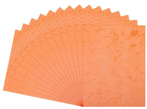 PATIKIL 12Mil Copertine per Presentazione in Carta per Formato A4 e Lettera (8,5x11 Pollici), 100pz 180gsm Carta Rilegatura Strutturata per Rilegatura Libri e Documenti, Arancia