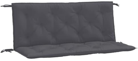 vidaXL Gartenbank Auflagen 2 STK., Gartenbank Auflage mit Hohlfasern, Sitzkissen mit Schnüren für Außen Innen, Bankauflage Bankkissen Sitzkissen Bankpolster, Anthrazit Oxford-Gewebe
