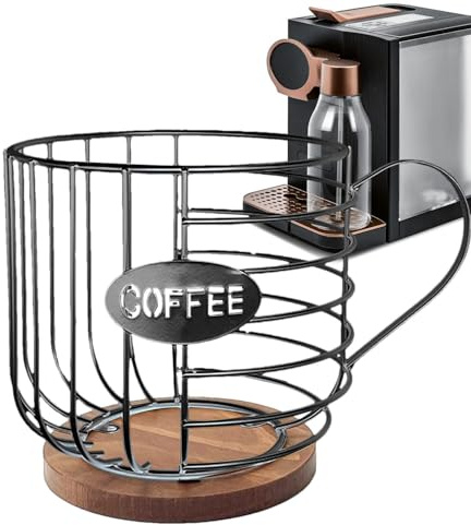 Porta Cap-sule Caffè, Porta Cialde Caffè, Portabicchieri di Grande Capacità E Contenitore per Cialde di Caffè, Da Bar, Tazzone Porta Cialde Caffè per Bancone, Casa, Ufficio