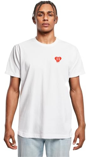 Mister Tee Mt3179-heart Drip Tee T-Shirt, Bianco, S Uomo