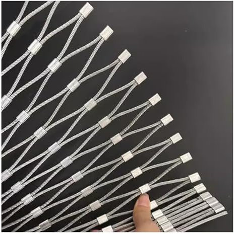 Wzmazingly 304 Edelstahl-Seilgeflecht, Multifunktional Drahtgitter, 6cm/1,5mm Treppe Sicherheitszaun, Geflügelschutznetz(1x3m)