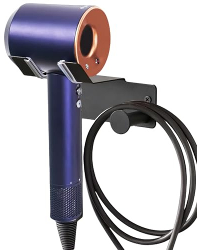 Banjeekt FöhnHalterung, Fönhalter Ohne Bohren für Haartrockner, Wandhalter für Badezimmer, Edelstahl Haartrocknerhalter zum Kleben Schwarz
