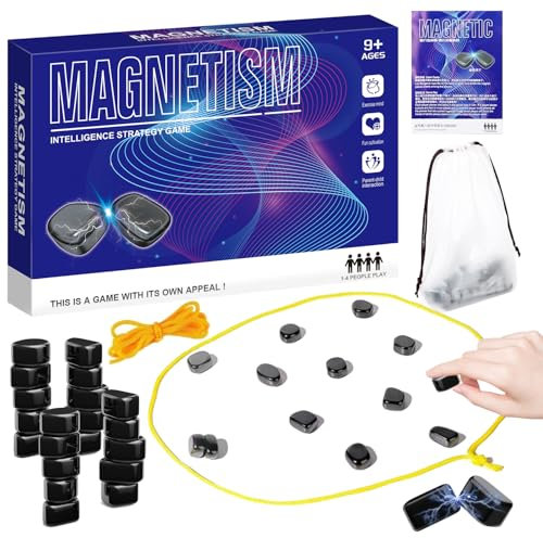 Magnetisches schachspiel, magnetspiel, Tisch-Magnetspiel, Kampfschach mit Magneteffekt, pädagogisches Schachspiel Damespiel, tragbares Schachbrett Partyzubehör für Familientreffen und Reisen