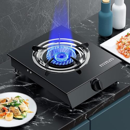 VUIKLCty Cuisinière à gaz cuisinière à gaz Table de Cuisson en Verre Noir Portable cuisinière de Cuisine, idéale for la randonnée Camping Pique-Nique cuisinière à gaz en Plein air