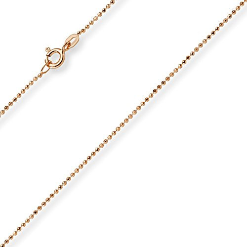 1mm Kugelkette diamantiert Kette Goldkette Halskette aus 585 Gold Rotgold, 60cm