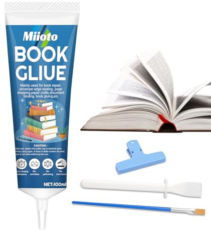 Colla per rilegatura, forte colla per libri, asciuga trasparente, per riparare e rilegare libri, buste, cartoline, artigianato, biglietti di auguri, inviti, fai da te, 100 g