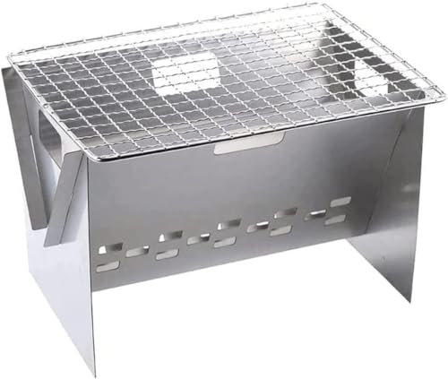 Barbecue a carbonella Barbecue a carbonella Piccolo Barbecue a carbonella Acciaio Inossidabile Barbecue Portatile Pieghevole all'aperto Strumenti per Barbecue da Campeggio Picnic Barbecue al