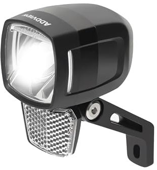 Addview Phare avant dynamo 80 Lux Hammer M80 - Lampe de vélo avec capteur de luminosité, feu de position, homologué StVZO et ECE - Support en aluminium IP65 - 6 V pour dynamo moyeu ou roulement