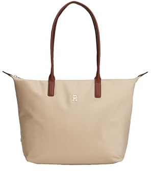 Tommy Hilfiger Damen Popette Large Tote Bag with Zipper Tragetasche, Sandelholz