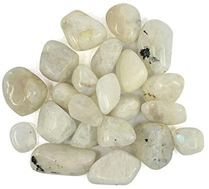 INDIA MADE Pietra di luna naturale arcobaleno superiore pietra grezza burattata pietra grezza burattata confezione da 50 grammi -B099Z9K4FS