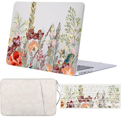 FFBOFFC Hülle für MacBook Pro 13 Zoll 2020 2019 2018 2017 2016 Freisetzung A2338 A2289 A2251 A2159 A1989 A1708 A1706, Kunststoff Hartschale Case & Tasche &Tastaturdeckel, 1159 Rote Blume