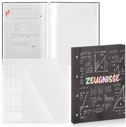 Zeugnismappe Personalisiert Mit Buchschrauben Zeugnismappe Erweiterbar Und 20 Klarsichthüllen A4 Erweiterbar Mathematischer Stil Für Jugendliche Schüler Erwachsene (Mathematischer)