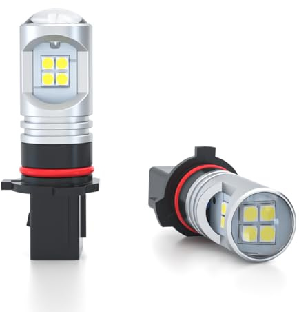 SageSunny bombilla LED antiniebla P13W, CC 10-30 V, 6000 K, blanco, sin errores, para luces de circulación diurna, intermitentes y luces de circulación diurna. Paquete de 2, garantía de 18 meses.