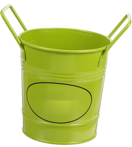 UKCOCO Pot Métallique Rond Mini pour Plantes avec Poignée Seau Décoratif Pastoral pour Intérieur Balcon Et Jardin Surface Lisse Burr pour Ornements Fleuries