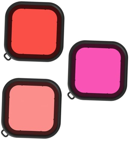 BELLIFFY 3pcs Dive Camera Filters Lens Cover Set Compatible with Action Camera Waterproof Case Underwater Photography Accessories for Scuba Diving and Snorkeling Random Color