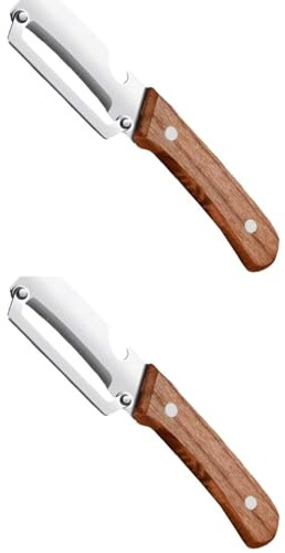 Pelapatate multifunzionale | Pelapatate senza intoppi | Pelapatates in legno 2 in 1 con apribottiglie | Pelapatates in acciaio inossidabile | Utensile cucina in legno anti-intoppo per frutta,