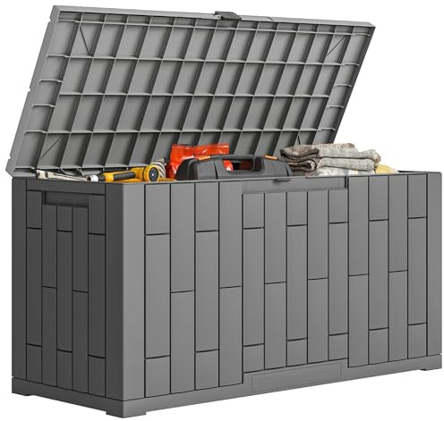 Outsunny Gartenbox 227 Liter Auflagenbox Outdoor 106,5 x 43 x 54,5 cm Grau