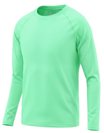 HYCOPROT UV Skjorta Barn Långärmad Simtröja Pojkar UPF 50+ Solskydd Rashguard Snabbtorkande Andningsbar Rund Hals för Simning Strand Utomhus Sport Fiske 5-14 år
