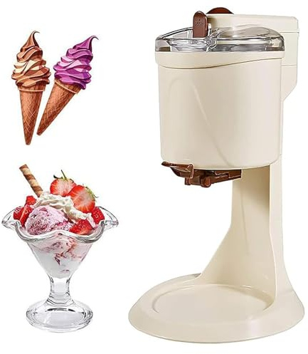 KIUYTQQ Máquina para Hacer Helado Suave, yogurtera de sobremesa de 1000 ml, dispensador semiautomático de postres congelados para Cocina doméstica, diseño Compacto.