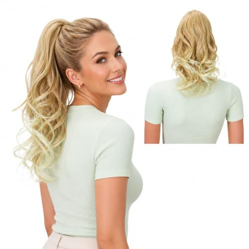 CAISHA 2in1 Zopf Haarteil Pferdeschwanz Butterflyclip Blond Mix H303